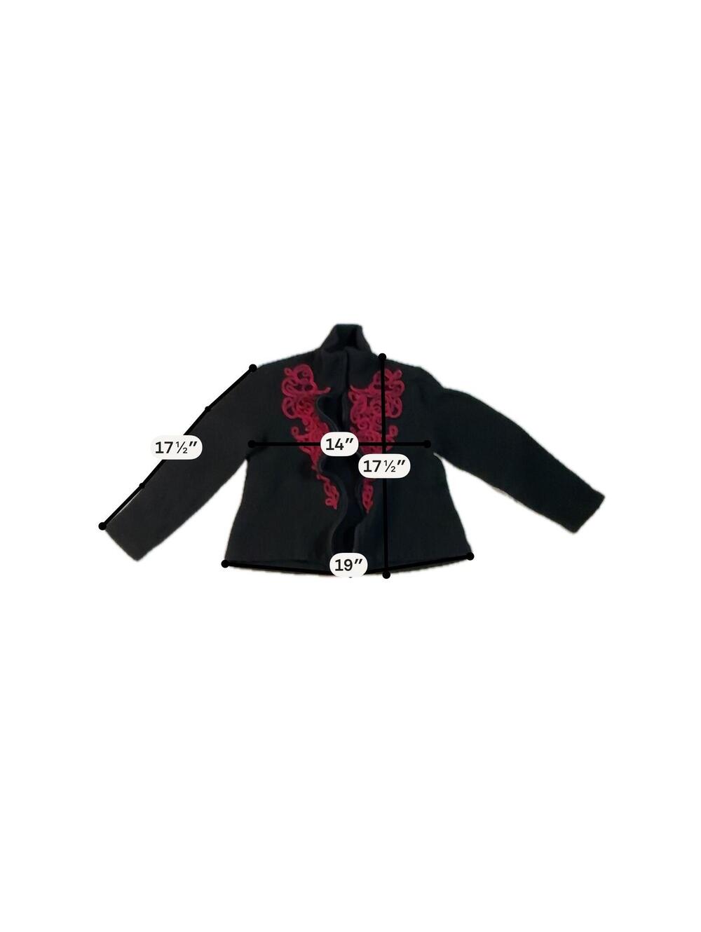 Coldwater Creek Black Cardigan Sweater with Red Embroidery XL - Picture 6 of 6